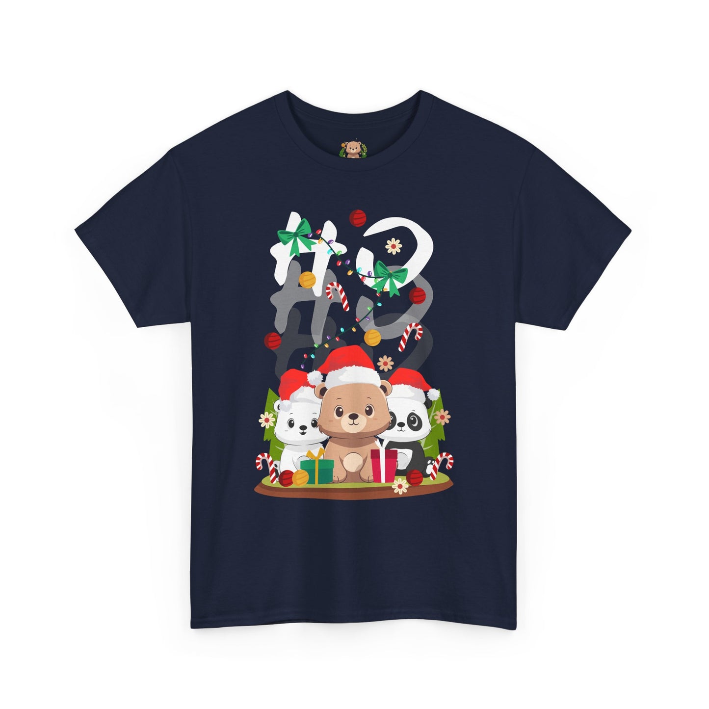Ho Ho Ho Christmas bears (front) unisex crewneck t-shirt