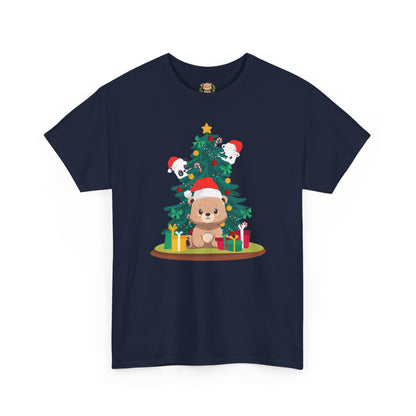 Peek a booo Christmas Santa bears (front) unisex crewneck t-shirt