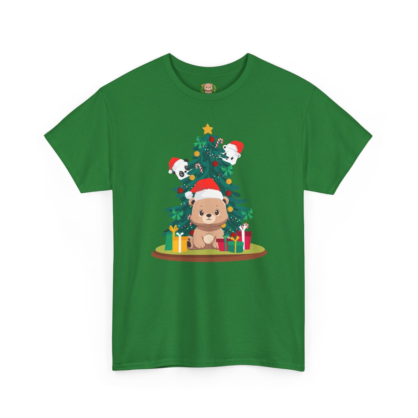 Peek a booo Christmas Santa bears (front) unisex crewneck t-shirt
