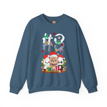 Ho Ho Ho Christmas bears (front) unisex cozy crewneck sweatshirt