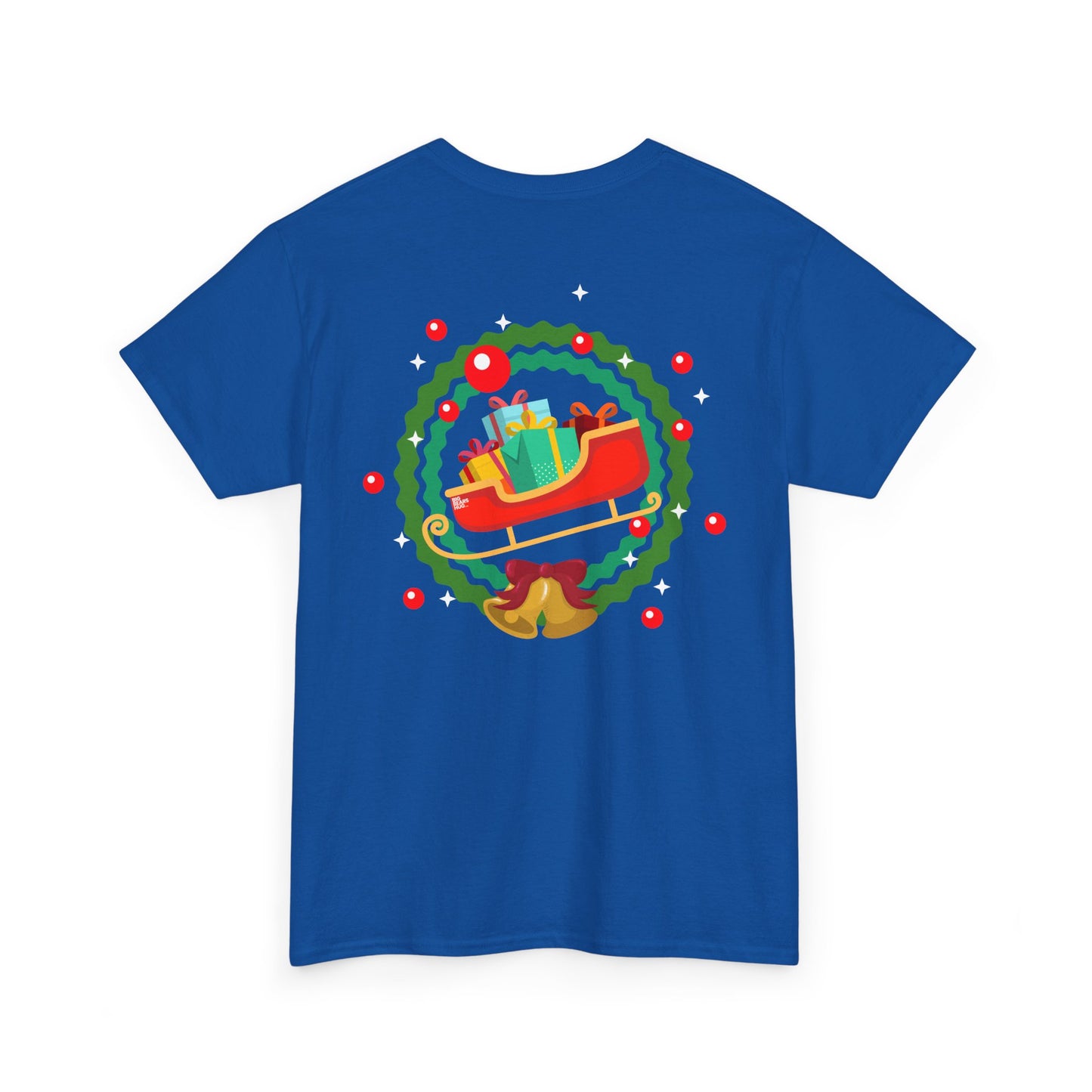 Santa coming with Christmas gifts (back) unisex crewneck t-shirt
