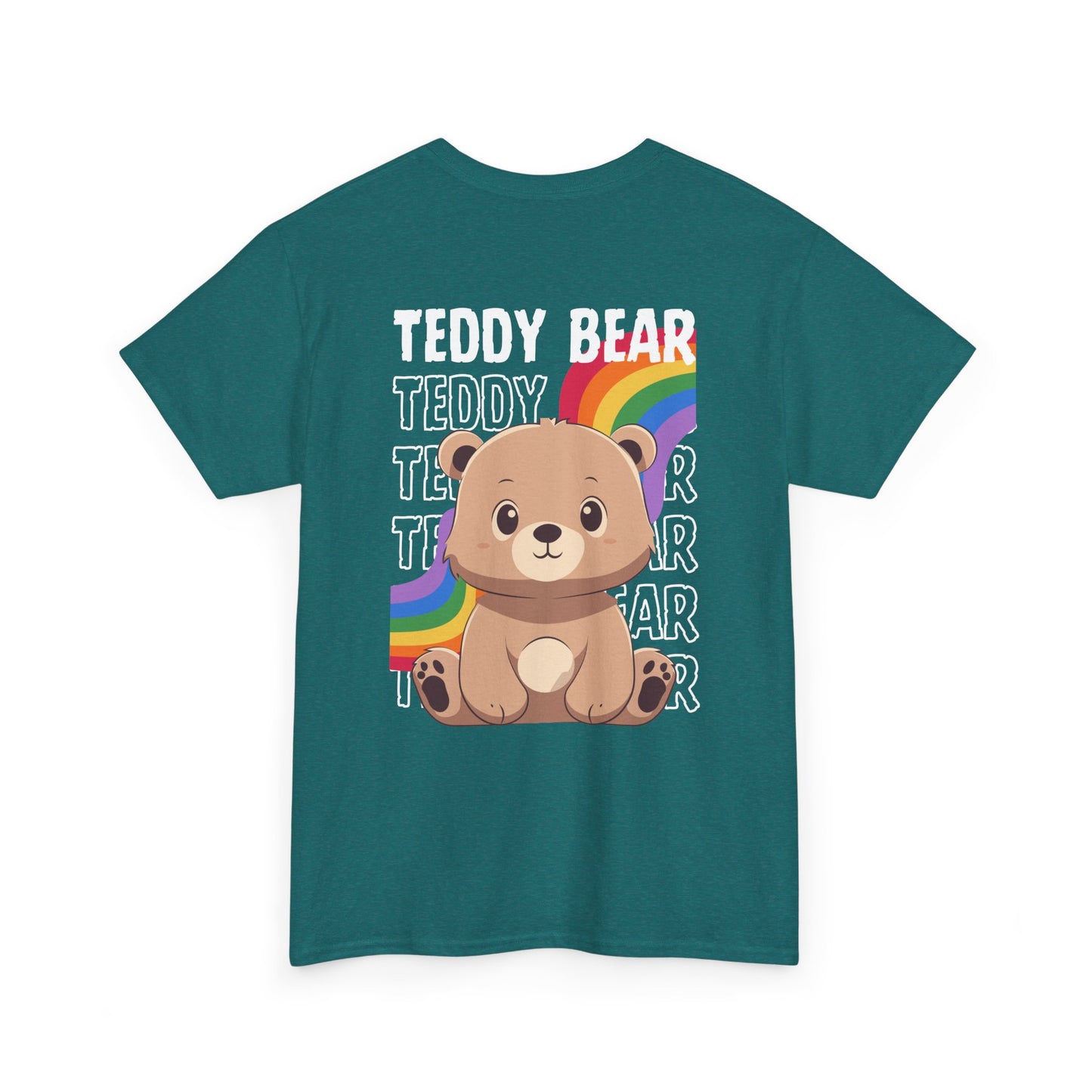 Teddy bear rainbow pancha (back) unisex crewneck t-shirt