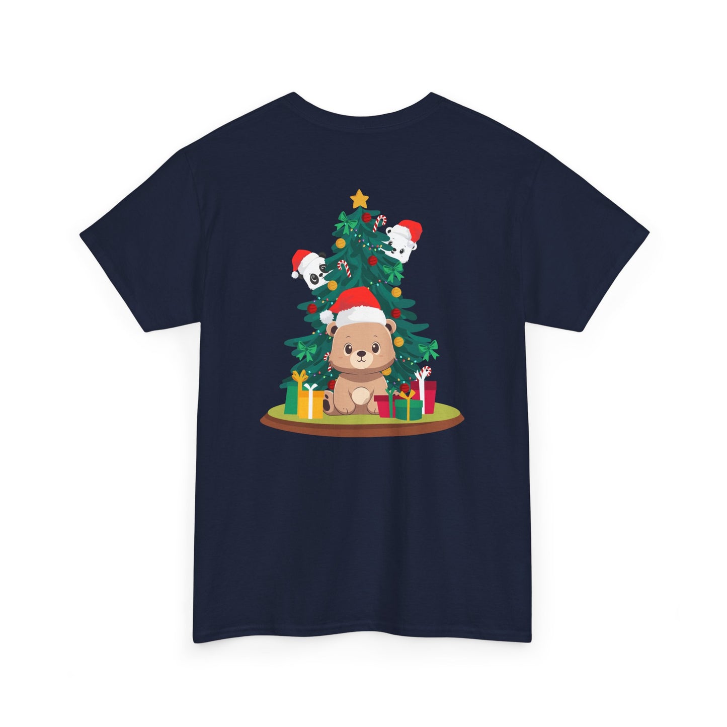 Peek a booo Christmas Santa bears (back) unisex crewneck t-shirt