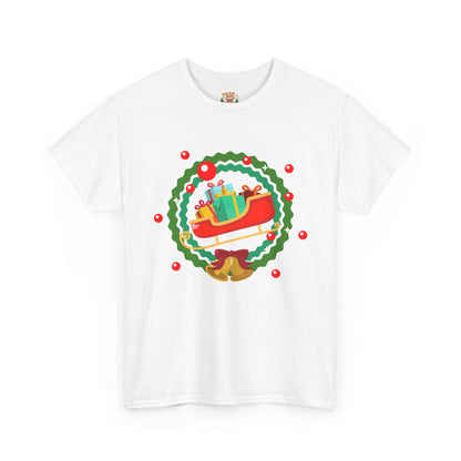 Santa coming with Christmas gifts (front) unisex crewneck t-shirt