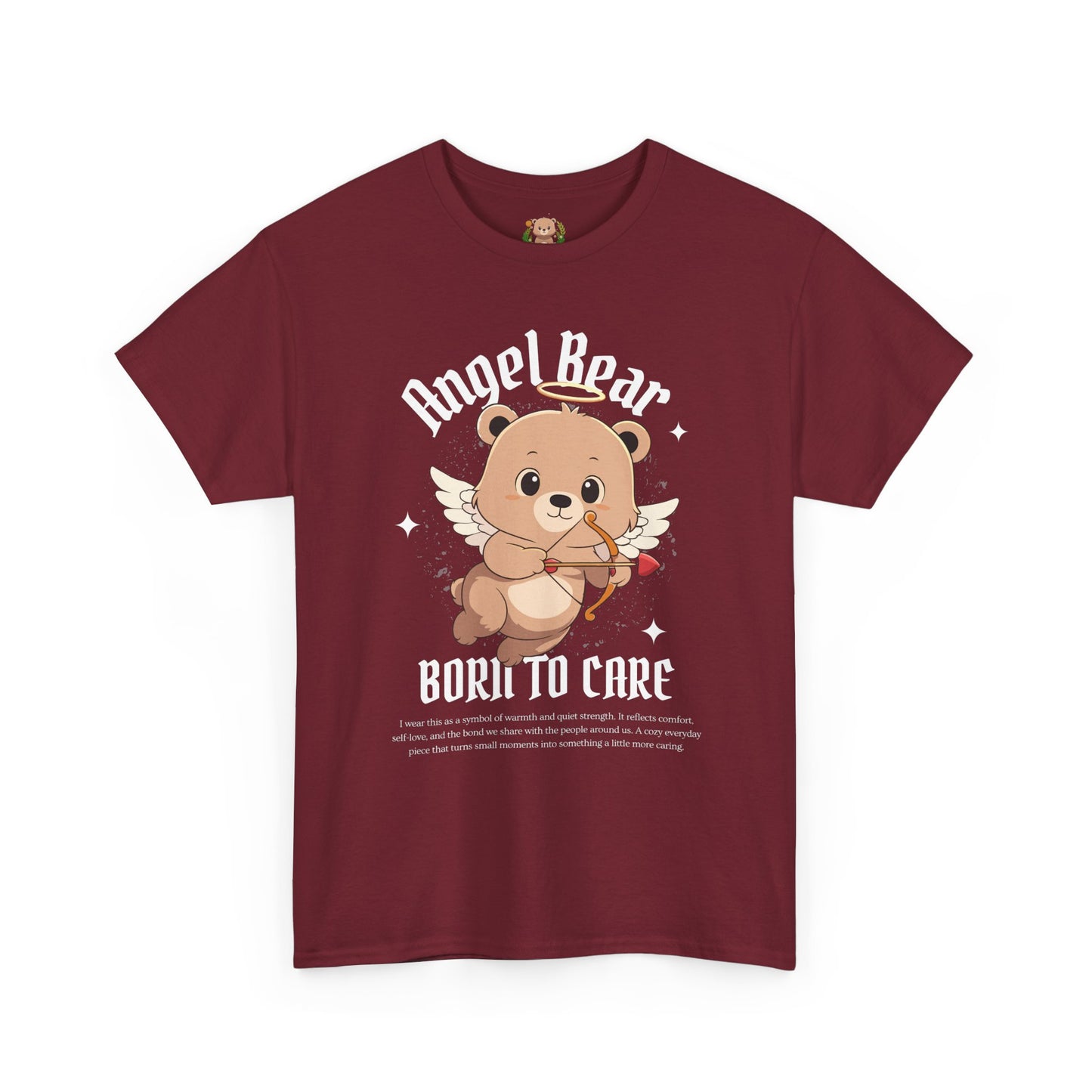 Angle bear, born to care (front) unisex crewneck t-shirt
