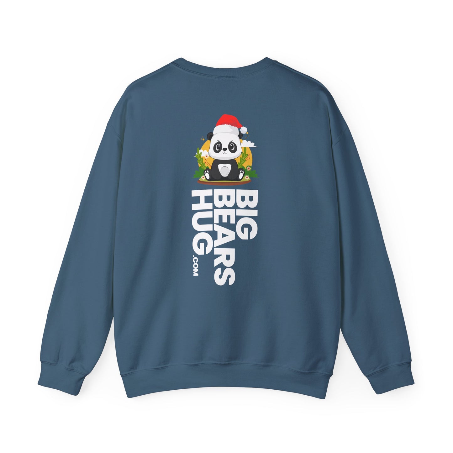 Macho bear hug (back) Christmas unisex cozy crewneck sweatshirt
