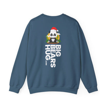 Macho bear hug (back) Christmas unisex cozy crewneck sweatshirt
