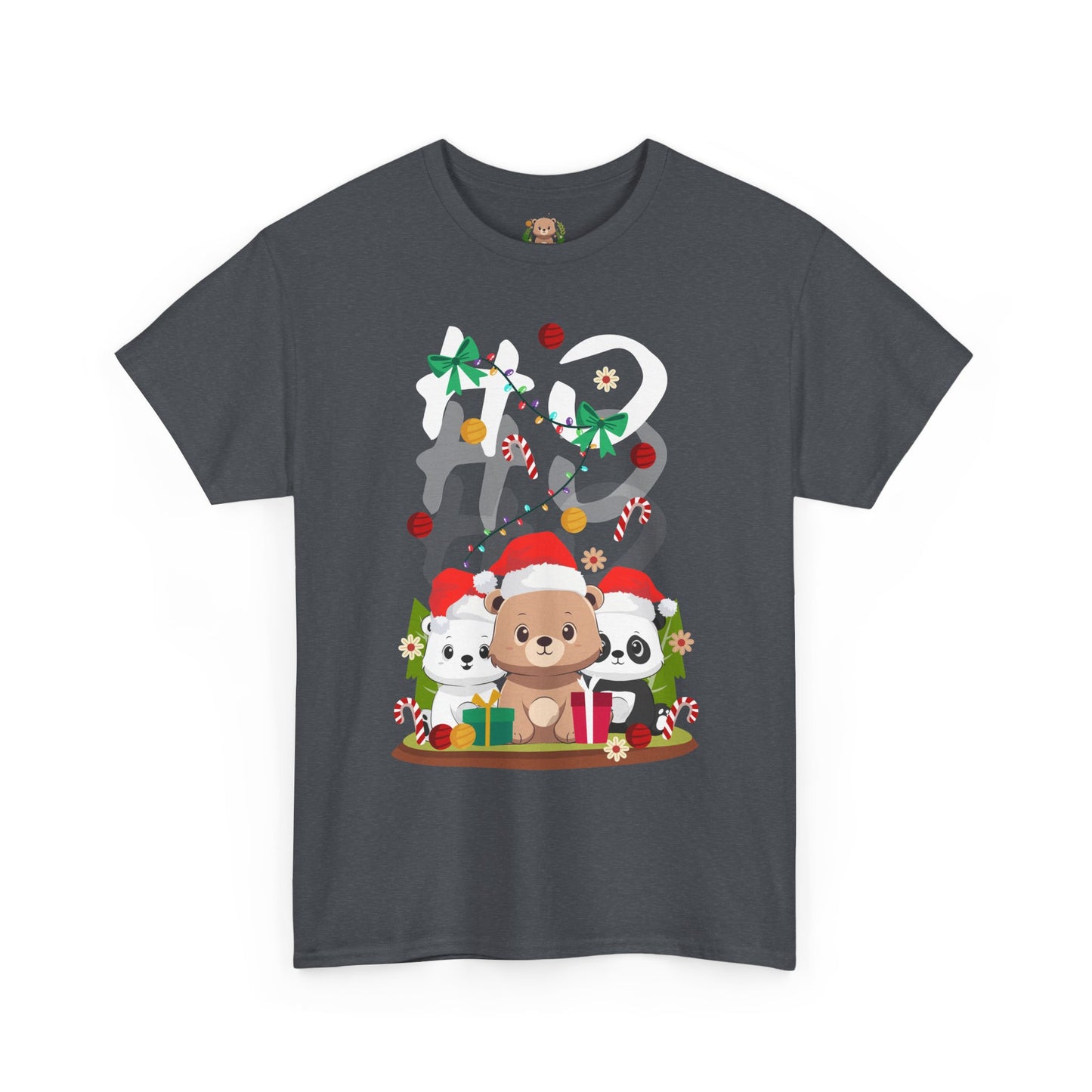Ho Ho Ho Christmas bears (front) unisex crewneck t-shirt