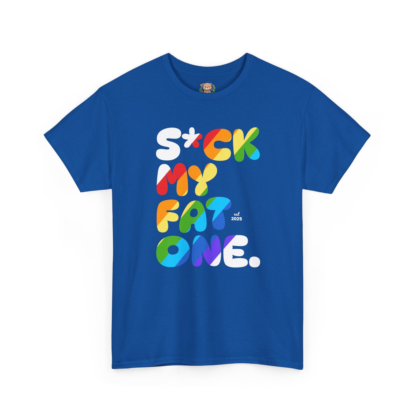 Suck my fat one rainbow (front) unisex crewneck t-shirt
