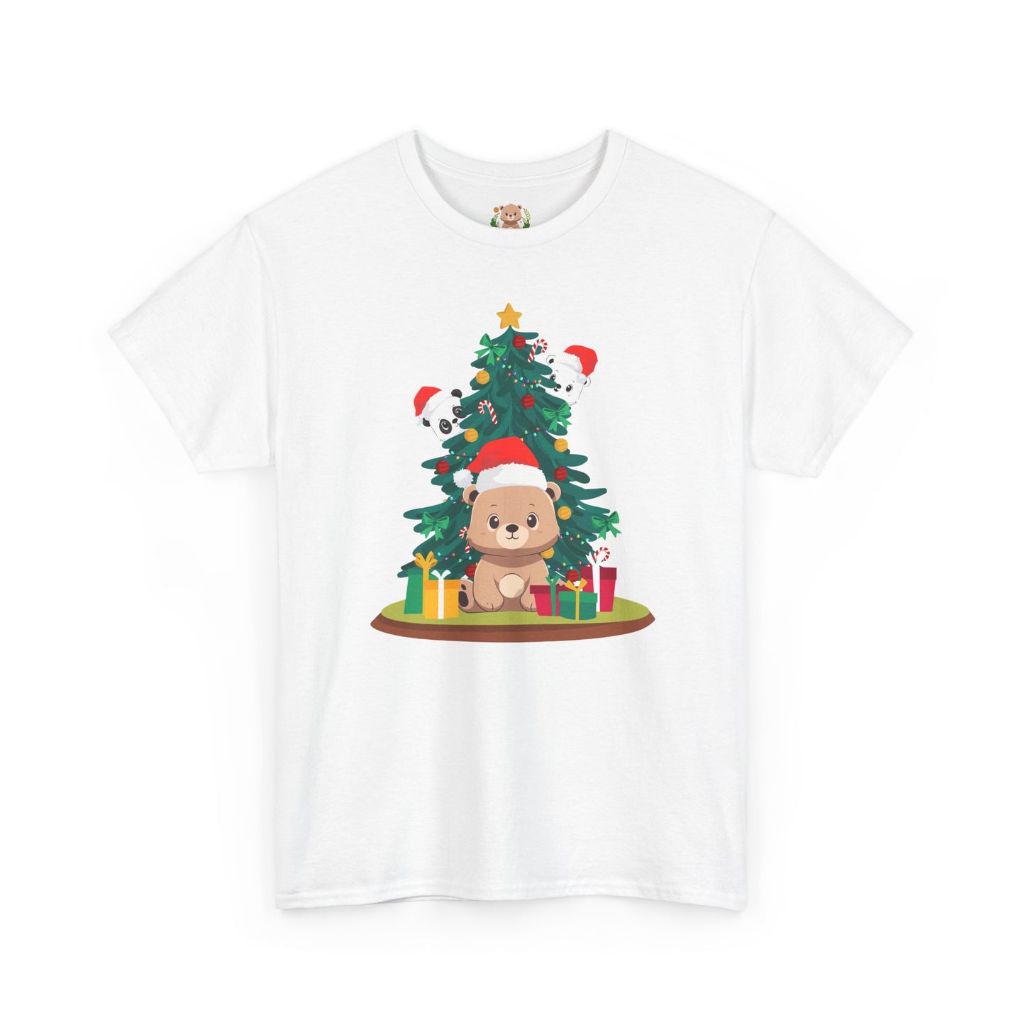 Peek a booo Christmas Santa bears (front) unisex crewneck t-shirt