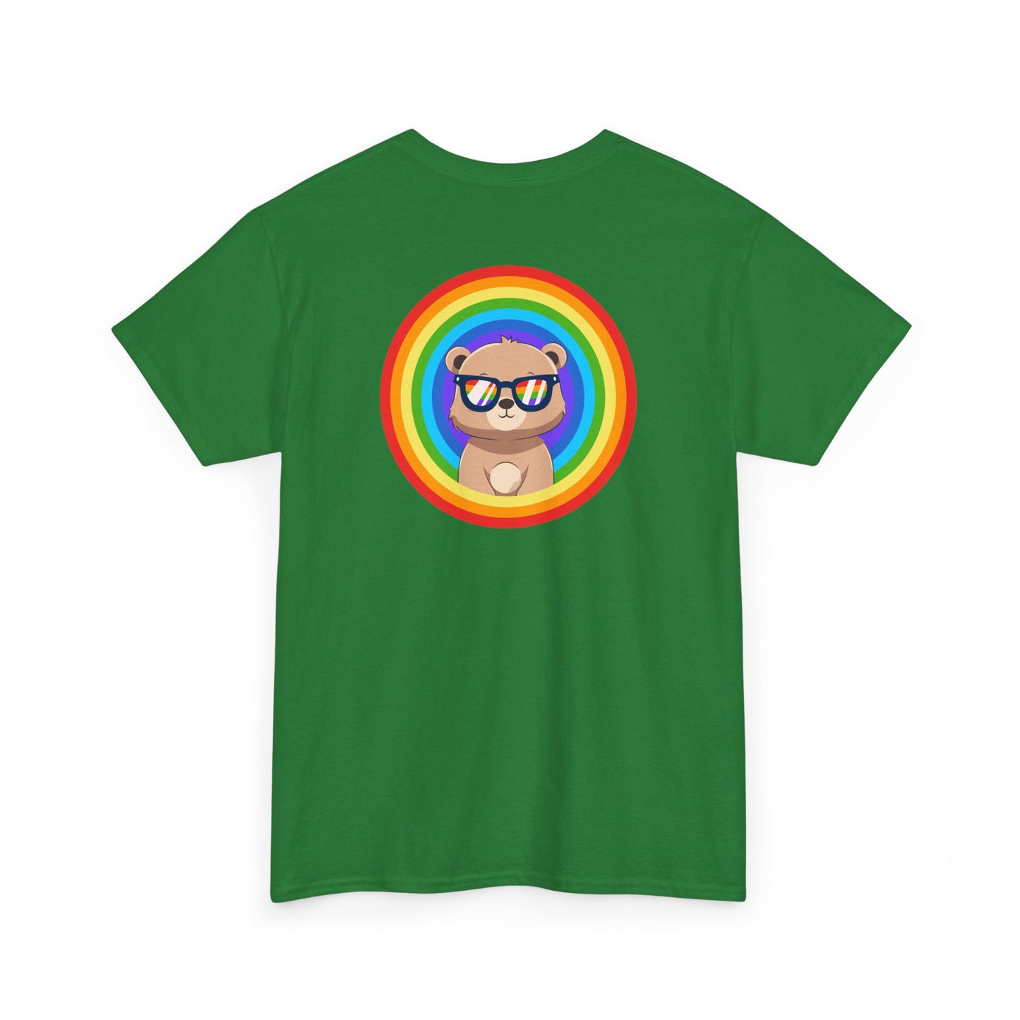 Rainbow Pancha bear rings (back) unisex crewneck t-shirt