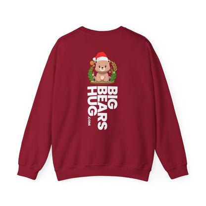 Pancha bear hug (back) Christmas unisex cozy crewneck sweatshirt