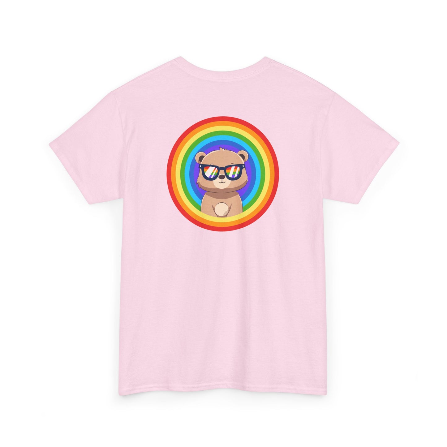 Rainbow Pancha bear rings (back) unisex crewneck t-shirt