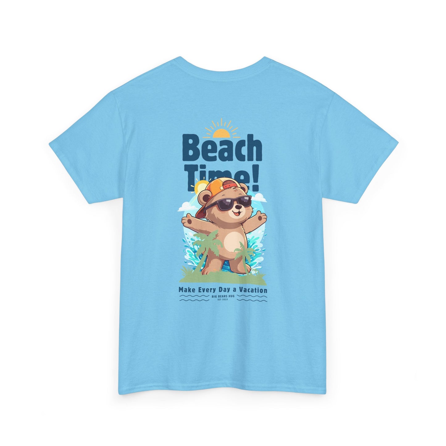 Beach time with Pancha (back) unisex crewneck t-shirt