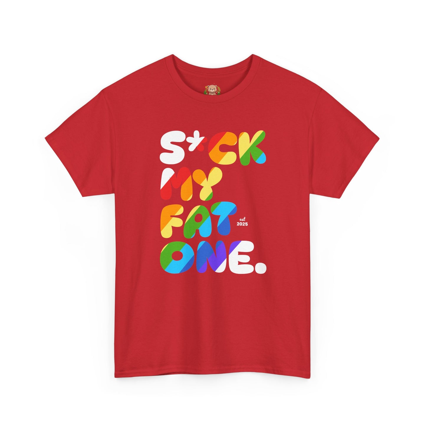 Suck my fat one rainbow (front) unisex crewneck t-shirt
