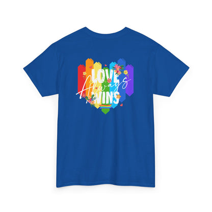 Love always wins rainbow (back) unisex crewneck t-shirt