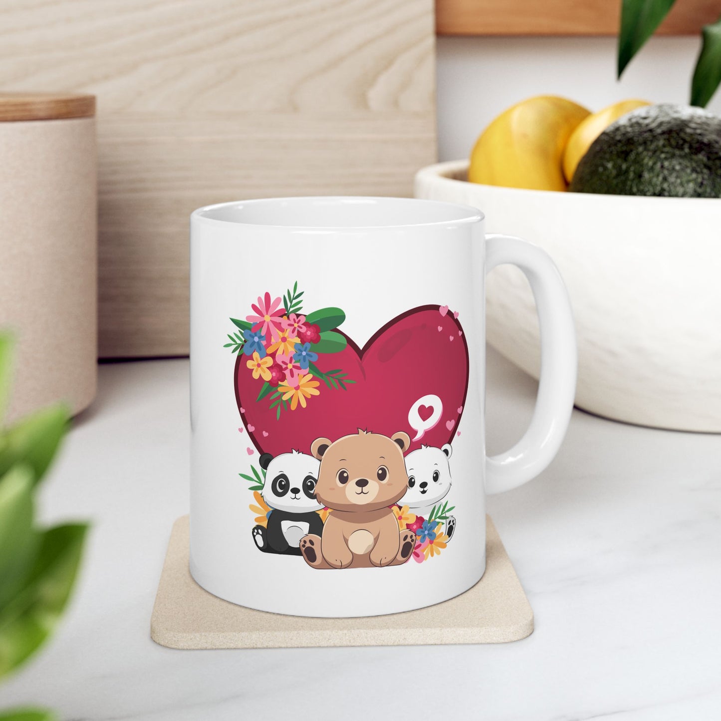 Bears full of love ceramic coffee/tea mug/cup (11oz/15oz)