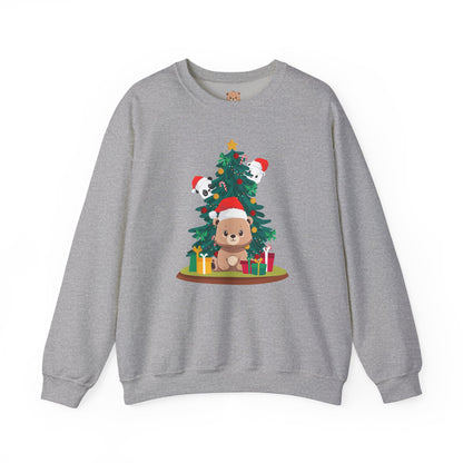 Peek a booo Christmas Santa bears unisex cozy crewneck sweatshirt