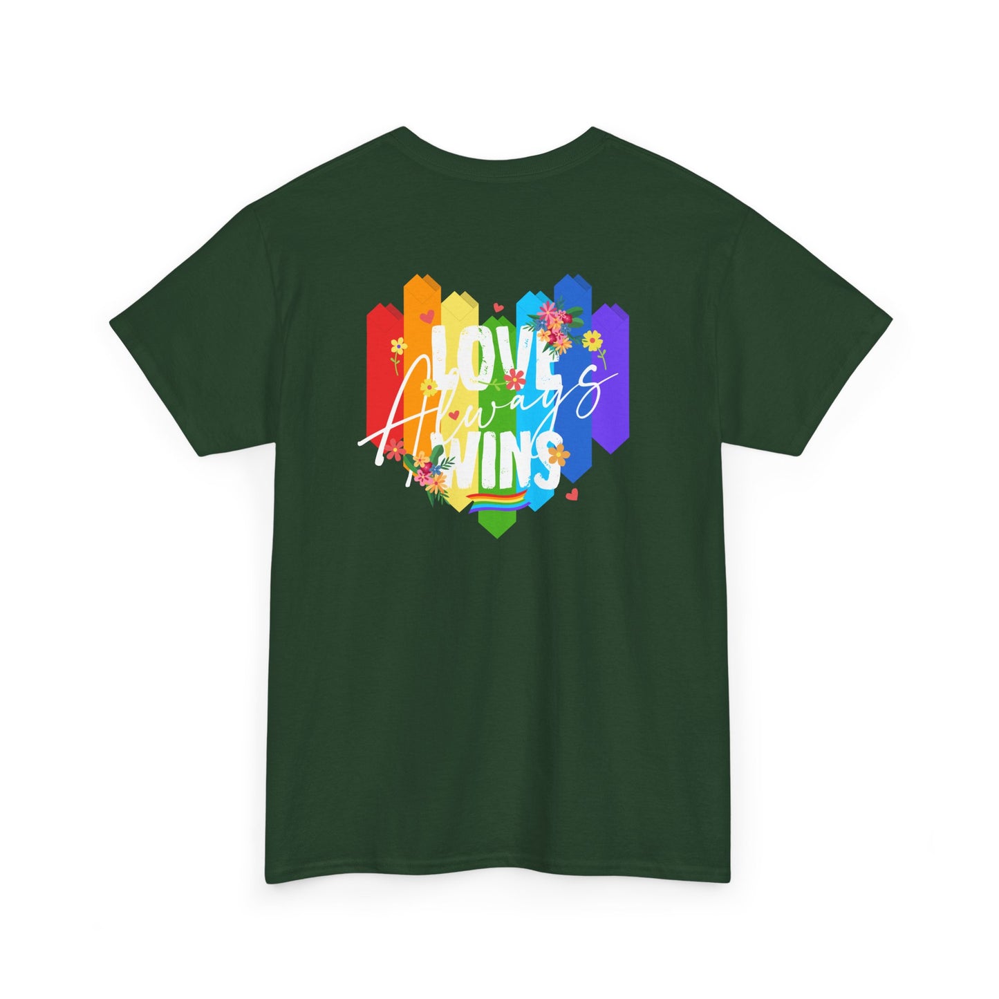 Love always wins rainbow (back) unisex crewneck t-shirt
