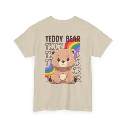 Teddy bear rainbow pancha (back) unisex crewneck t-shirt
