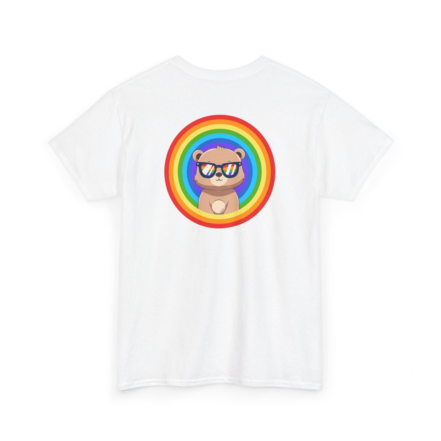 Rainbow Pancha bear rings (back) unisex crewneck t-shirt