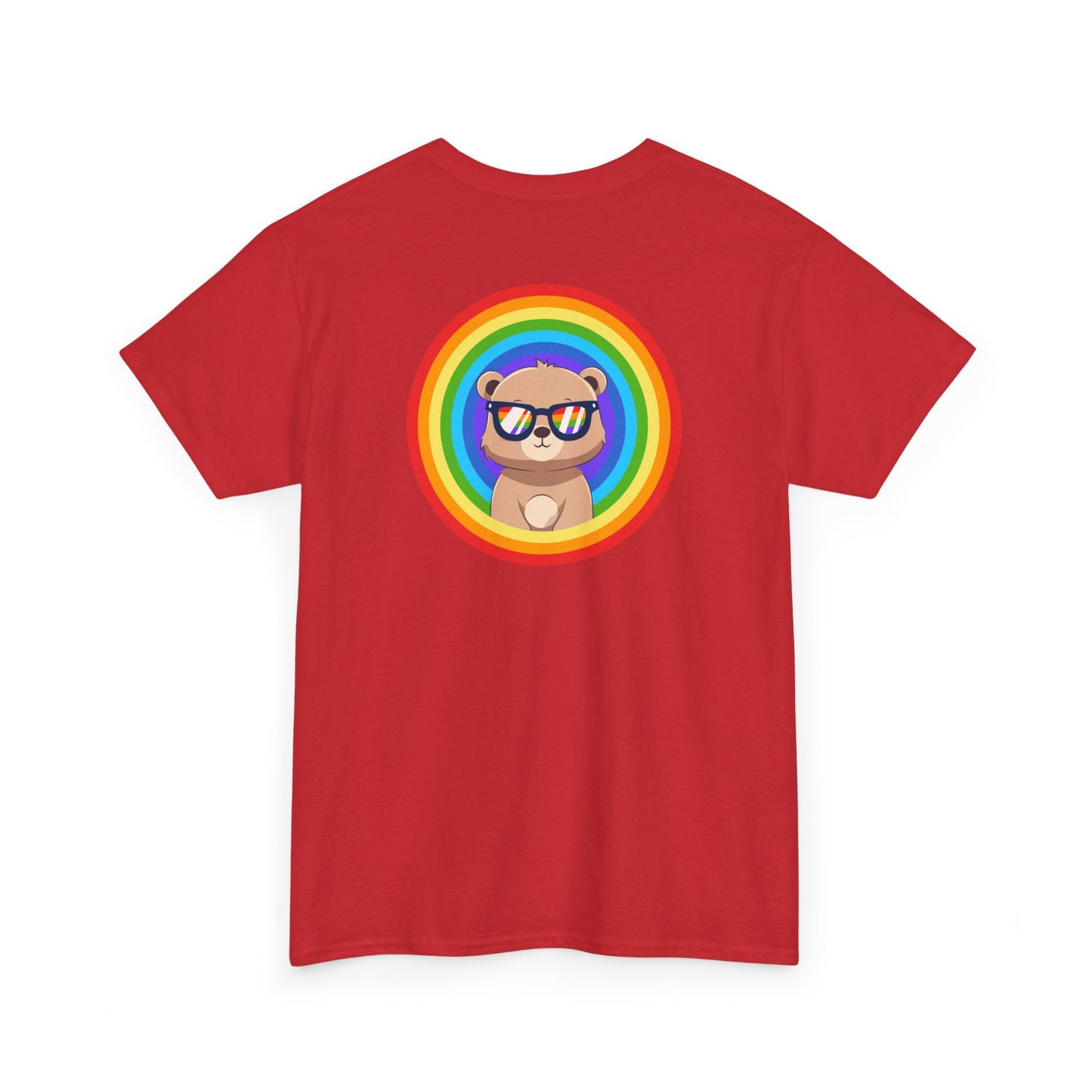 Rainbow Pancha bear rings (back) unisex crewneck t-shirt