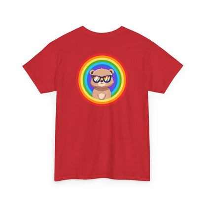 Rainbow Pancha bear rings (back) unisex crewneck t-shirt