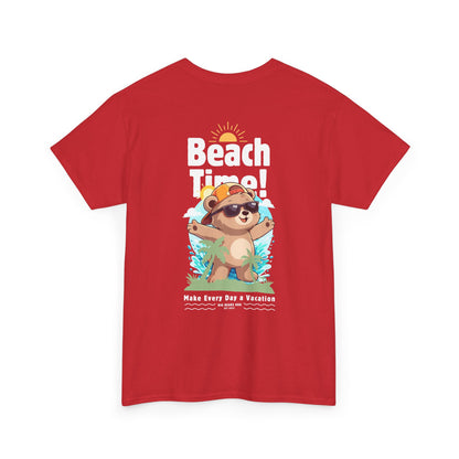Beach time with Pancha (back) unisex crewneck t-shirt