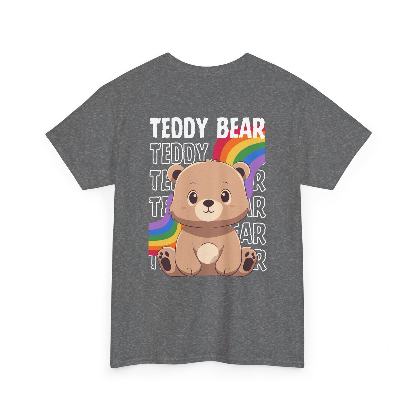 Teddy bear rainbow pancha (back) unisex crewneck t-shirt