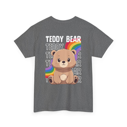 Teddy bear rainbow pancha (back) unisex crewneck t-shirt