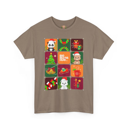 Bear hug Christmas grid (front) unisex crewneck t-shirt