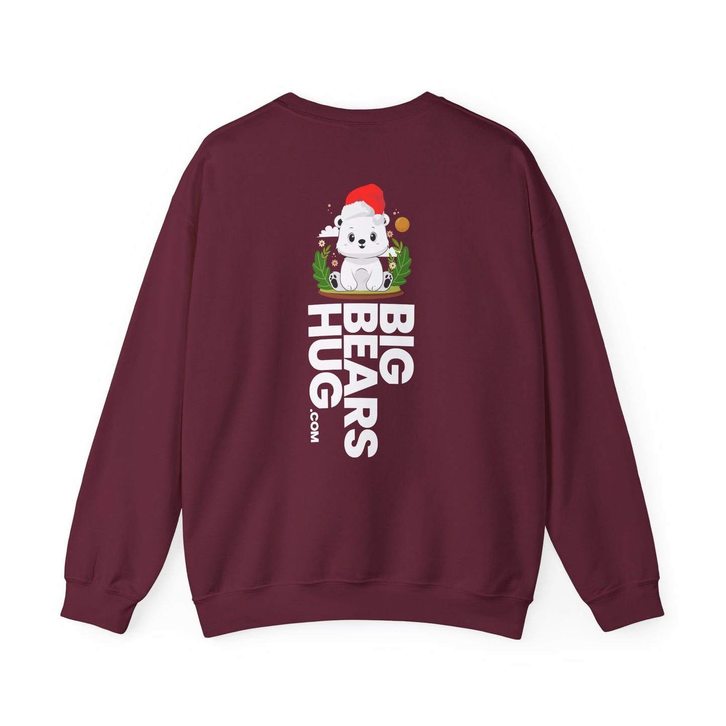 Snojo bear hug (back) Christmas unisex cozy crewneck sweatshirt