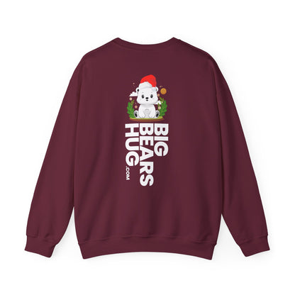 Snojo bear hug (back) Christmas unisex cozy crewneck sweatshirt