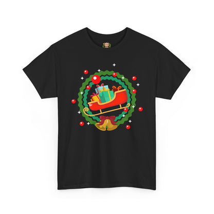 Santa coming with Christmas gifts (front) unisex crewneck t-shirt