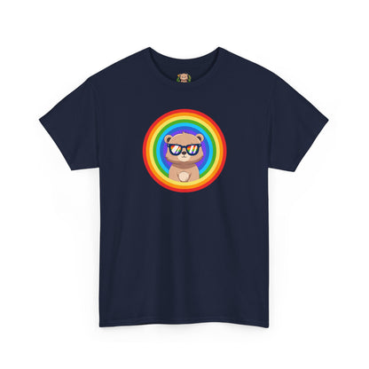 Rainbow Pancha bear rings (front) unisex crewneck t-shirt