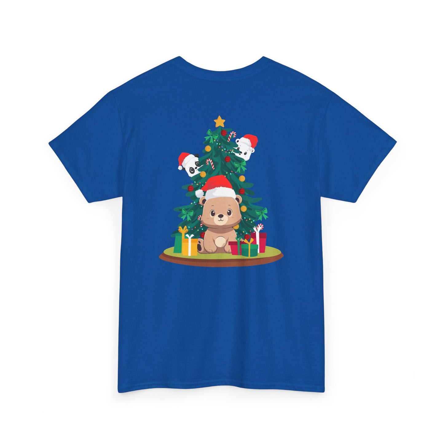 Peek a booo Christmas Santa bears (back) unisex crewneck t-shirt
