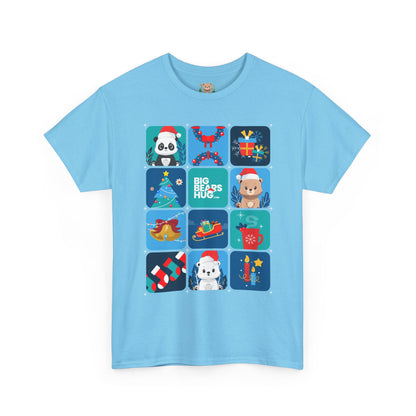 Bear hug cool Christmas grid (front) unisex crewneck t-shirt