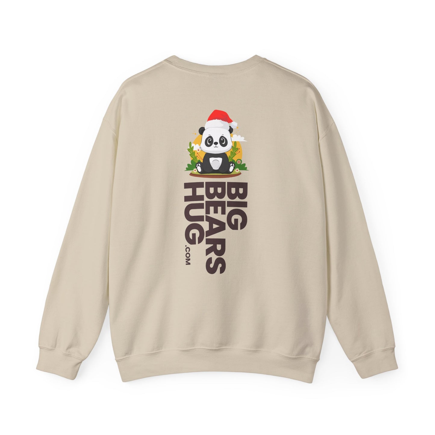 Macho bear hug (back) Christmas unisex cozy crewneck sweatshirt