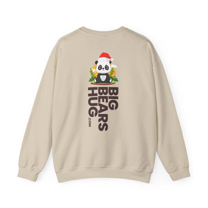 Macho bear hug (back) Christmas unisex cozy crewneck sweatshirt