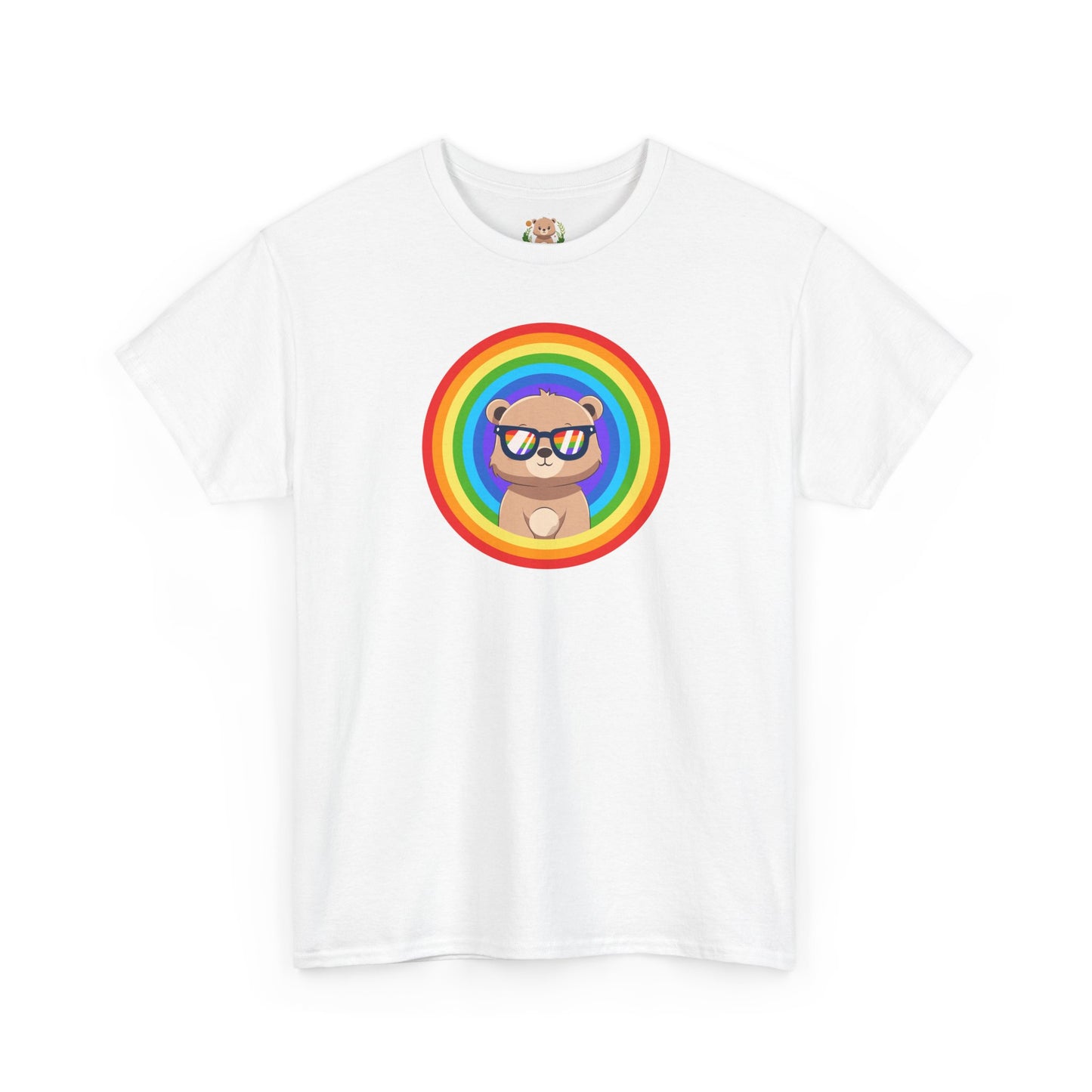 Rainbow Pancha bear rings (front) unisex crewneck t-shirt