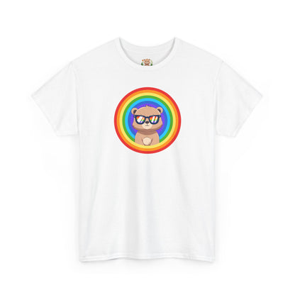 Rainbow Pancha bear rings (front) unisex crewneck t-shirt