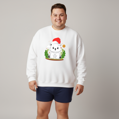 Snojo bear hug (front) Christmas unisex cozy crewneck sweatshirt