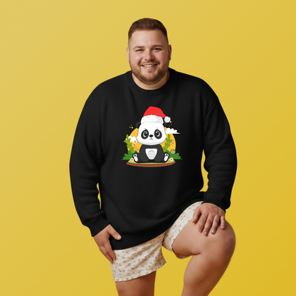Macho bear hug (front) Christmas unisex cozy crewneck sweatshirt