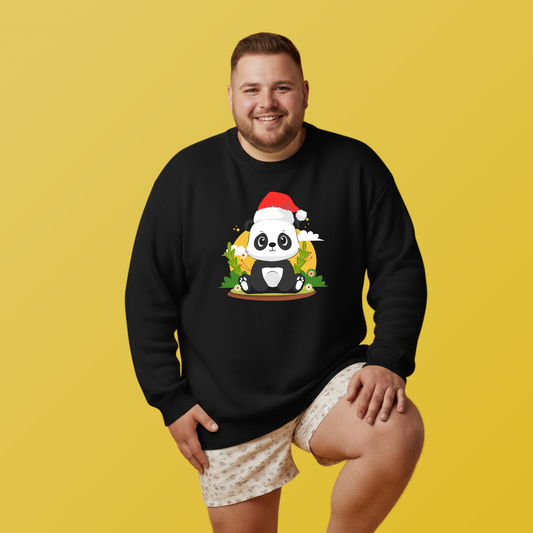 Macho bear hug (front) Christmas unisex cozy crewneck sweatshirt