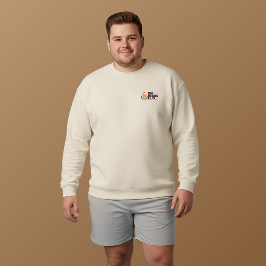 Pancha bear mini hug (front) Christmas unisex cozy crewneck sweatshirt