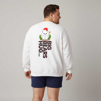 Snojo bear hug (back) Christmas unisex cozy crewneck sweatshirt