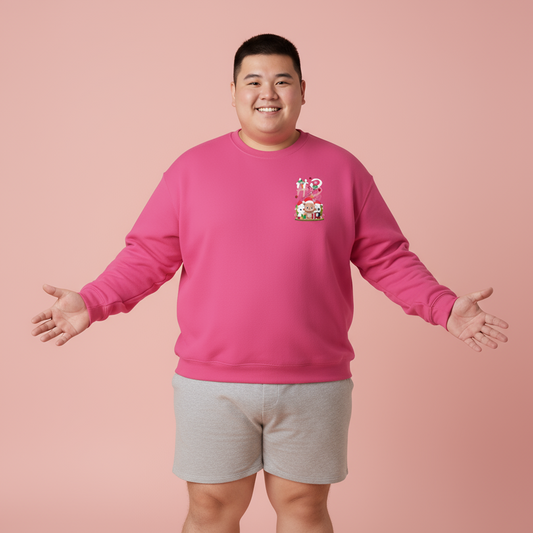 Ho Ho Ho Christmas mini bears (front) unisex cozy crewneck sweatshirt