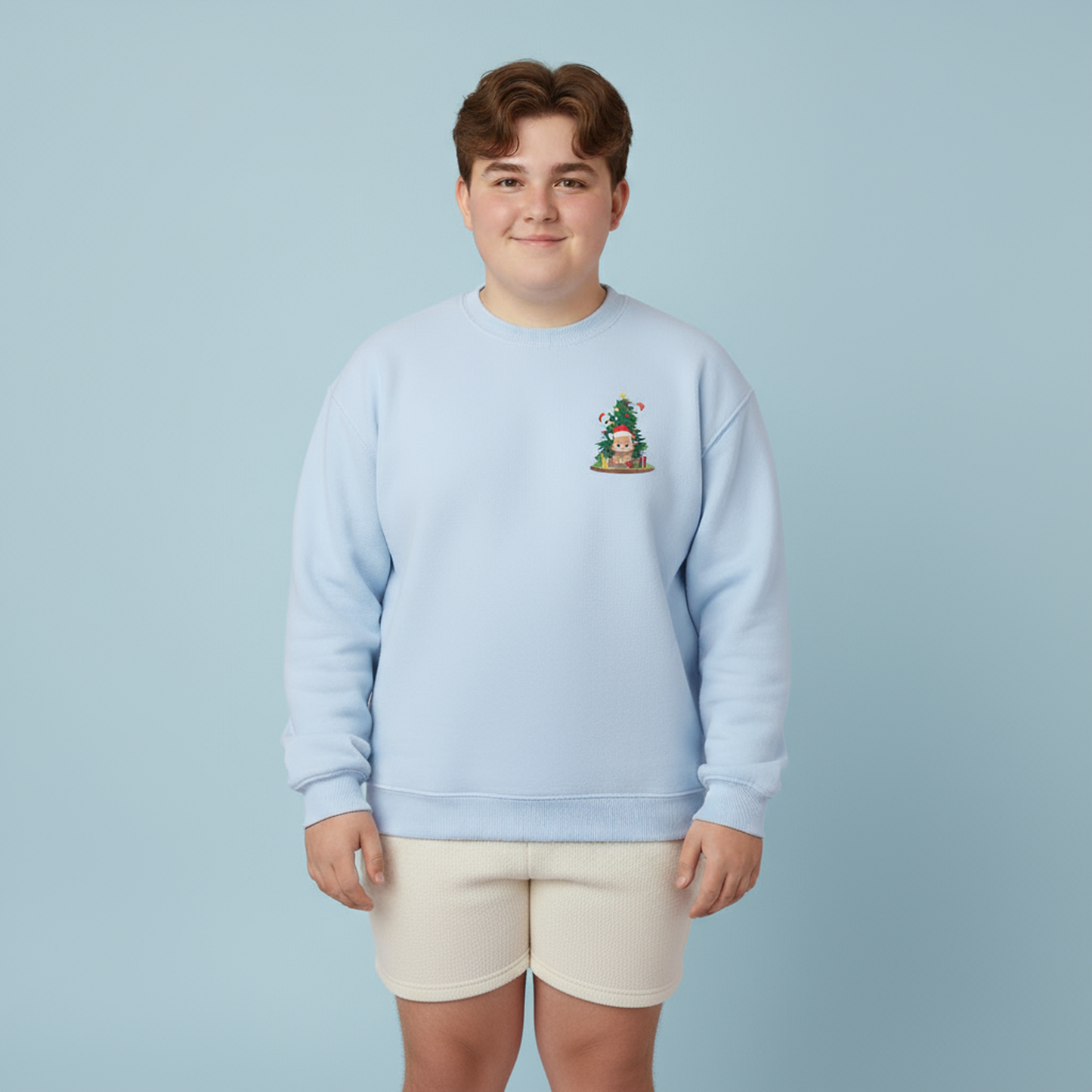 Peek a booo mini Christmas Santa bears unisex cozy crewneck sweatshirt