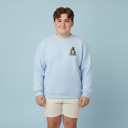 Peek a booo mini Christmas Santa bears unisex cozy crewneck sweatshirt