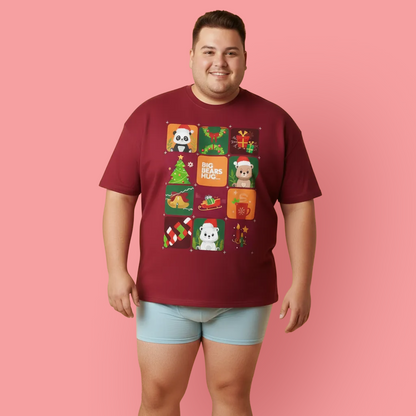 Bear hug Christmas grid (front) unisex crewneck t-shirt